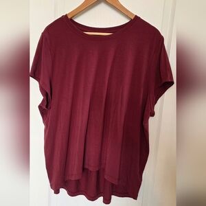 Athleta Maroon Short Sleeve Tee